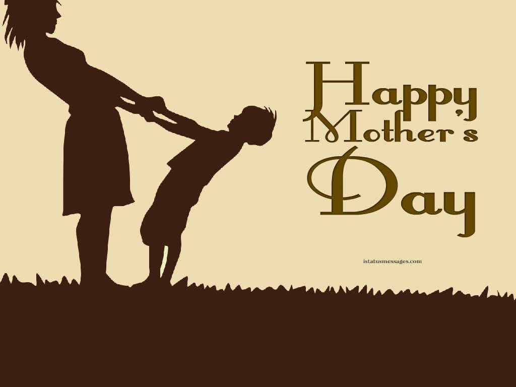 Mother's Day Play Date, silhouettes of a mother and child, holding hands, SD Desktop Wallpaper