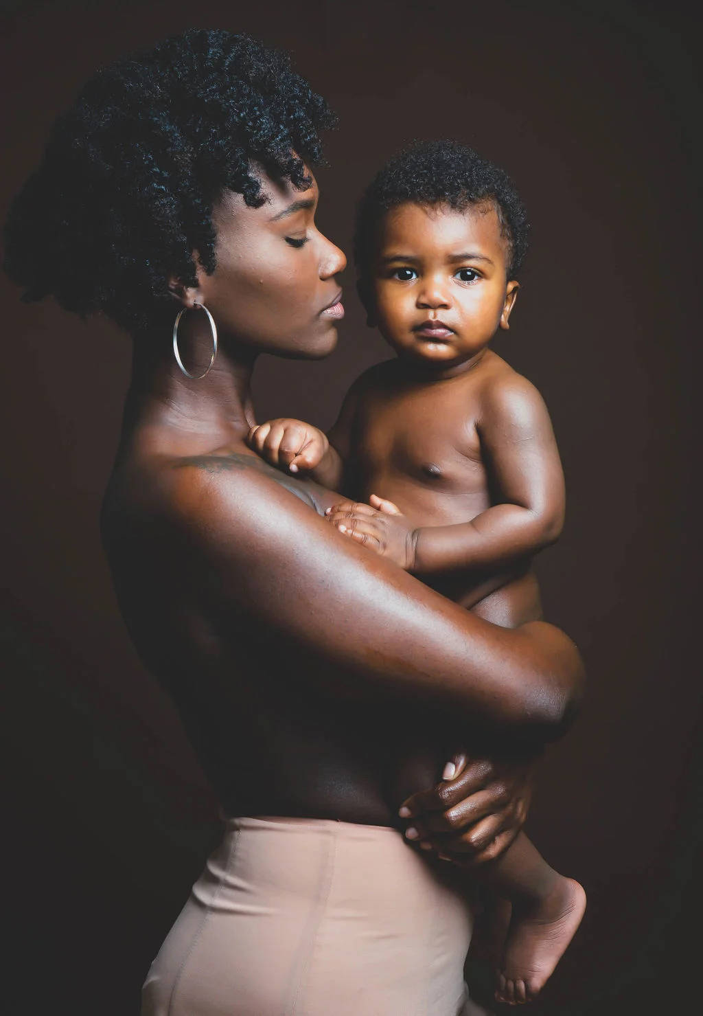 mother, baby, curly hair, HD Phone Wallpaper
