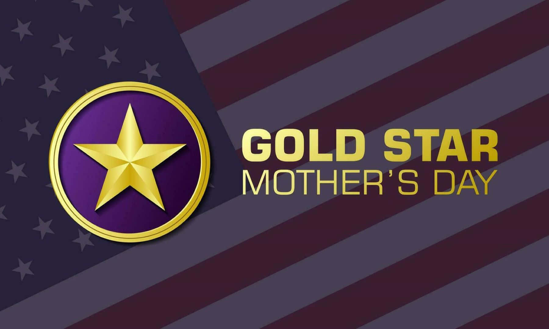 Gold Star Mothers Day, gold star emblem, purple circle, HD Desktop Wallpaper