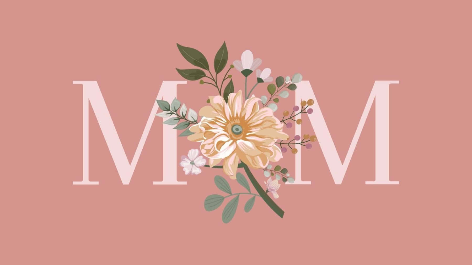Mothers Day, floral arrangement, pale pink letters M M, HD Desktop Wallpaper