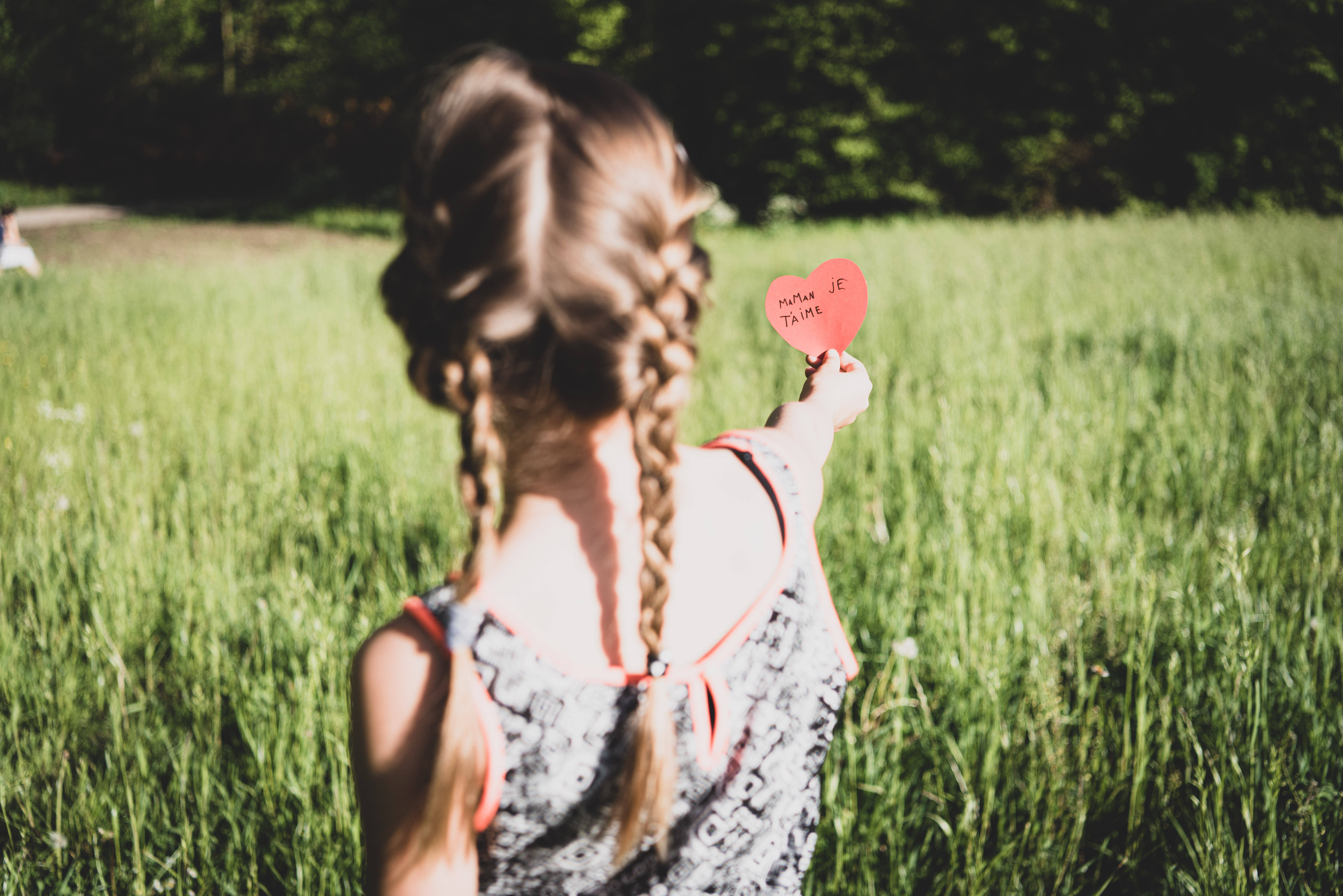 girl, braided hair, sunlit grassy field, 5K Desktop Wallpaper