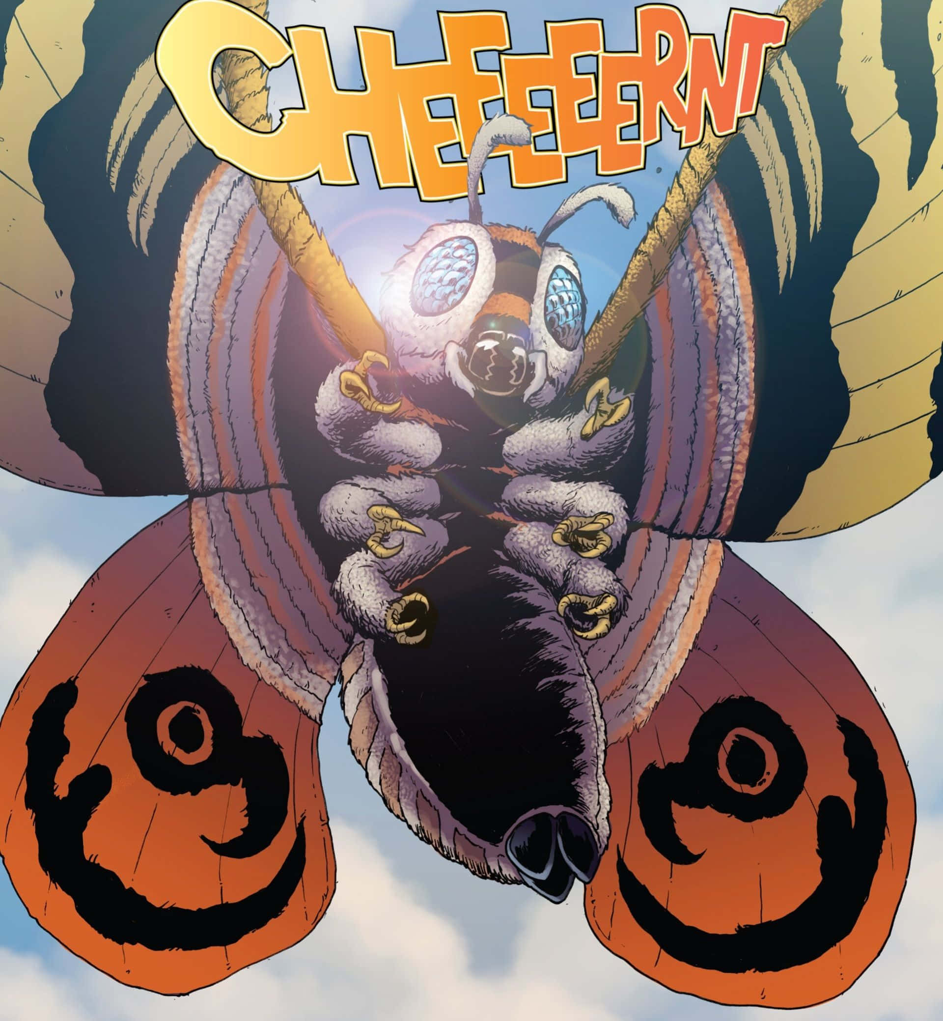 Mothra, pumpkin wings, stormy sky, Full HD Phone Wallpaper