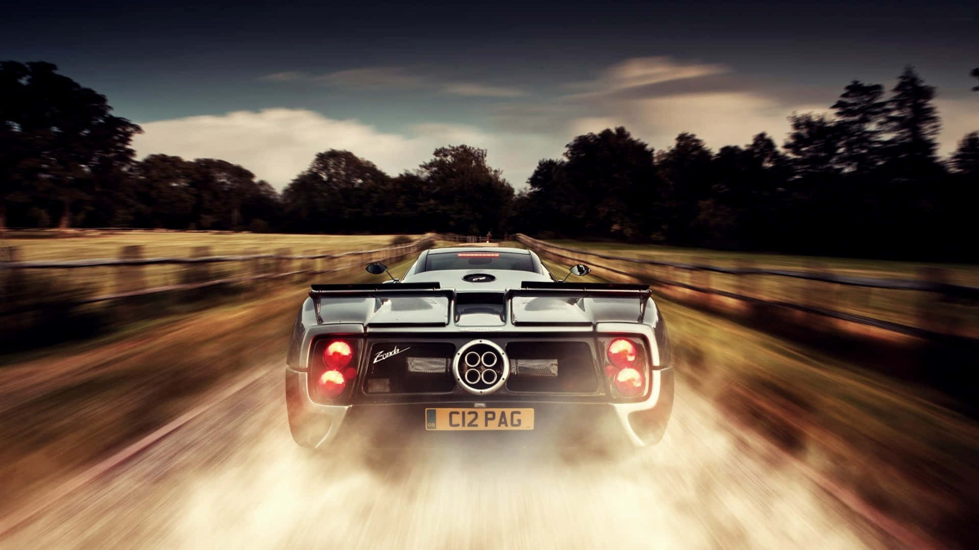 silver Ford GT, rural road, blurred trees, Full HD Desktop Wallpaper