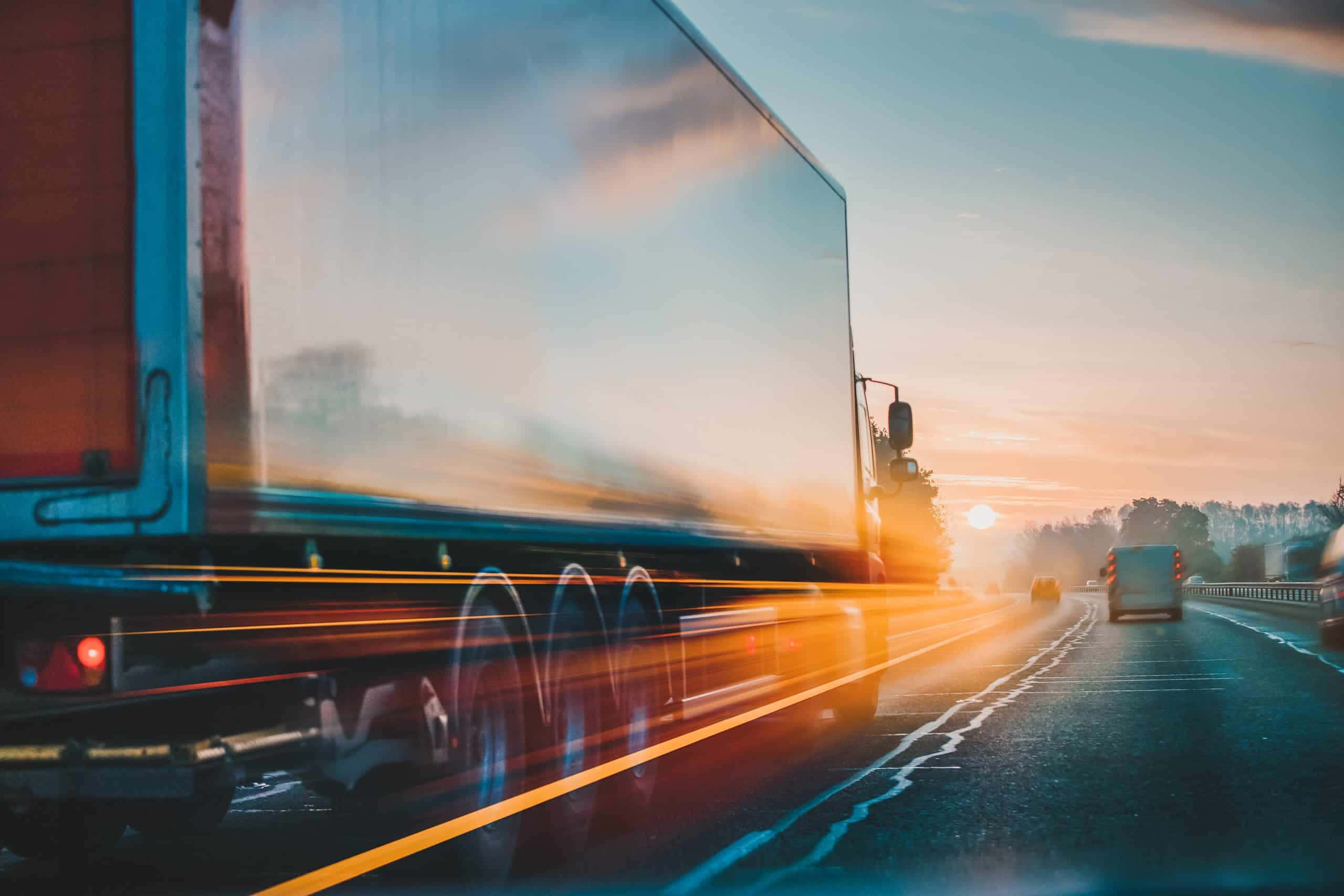 sunrise highway, truck, highway, 2K Desktop Wallpaper