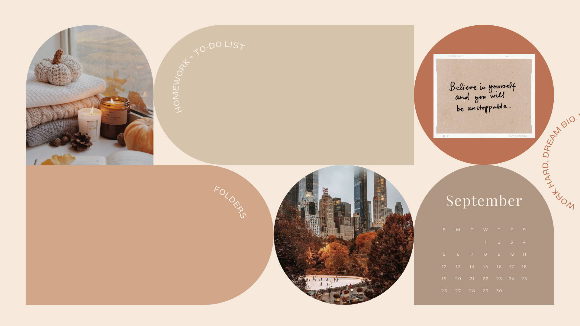 Motivation Macbook, autumn-themed, pumpkin candles, Full HD Desktop Wallpaper