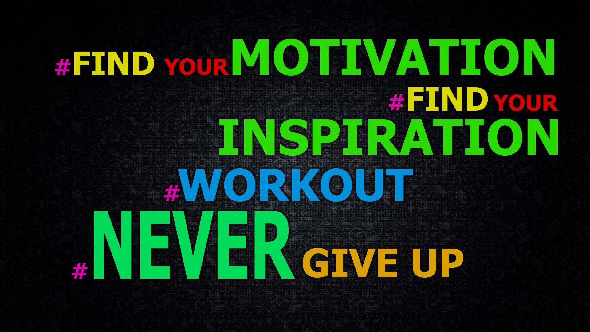 Motivation, Never Give Up, colorful motivational text, Full HD Desktop Wallpaper