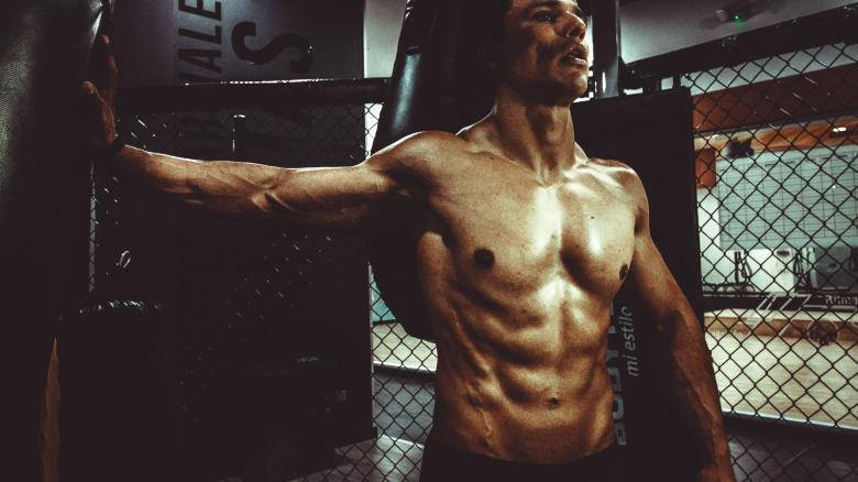 gym, punching bag, defined abs, SD Desktop Wallpaper