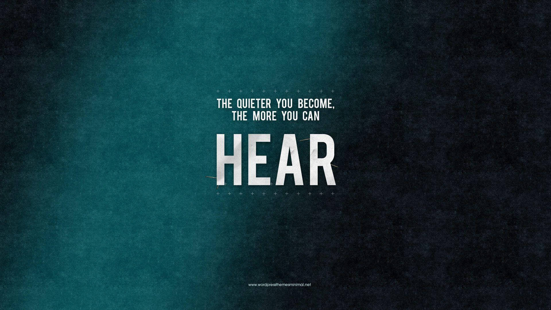 Silence, teal and black gradient, Bold white text, Full HD Desktop Wallpaper