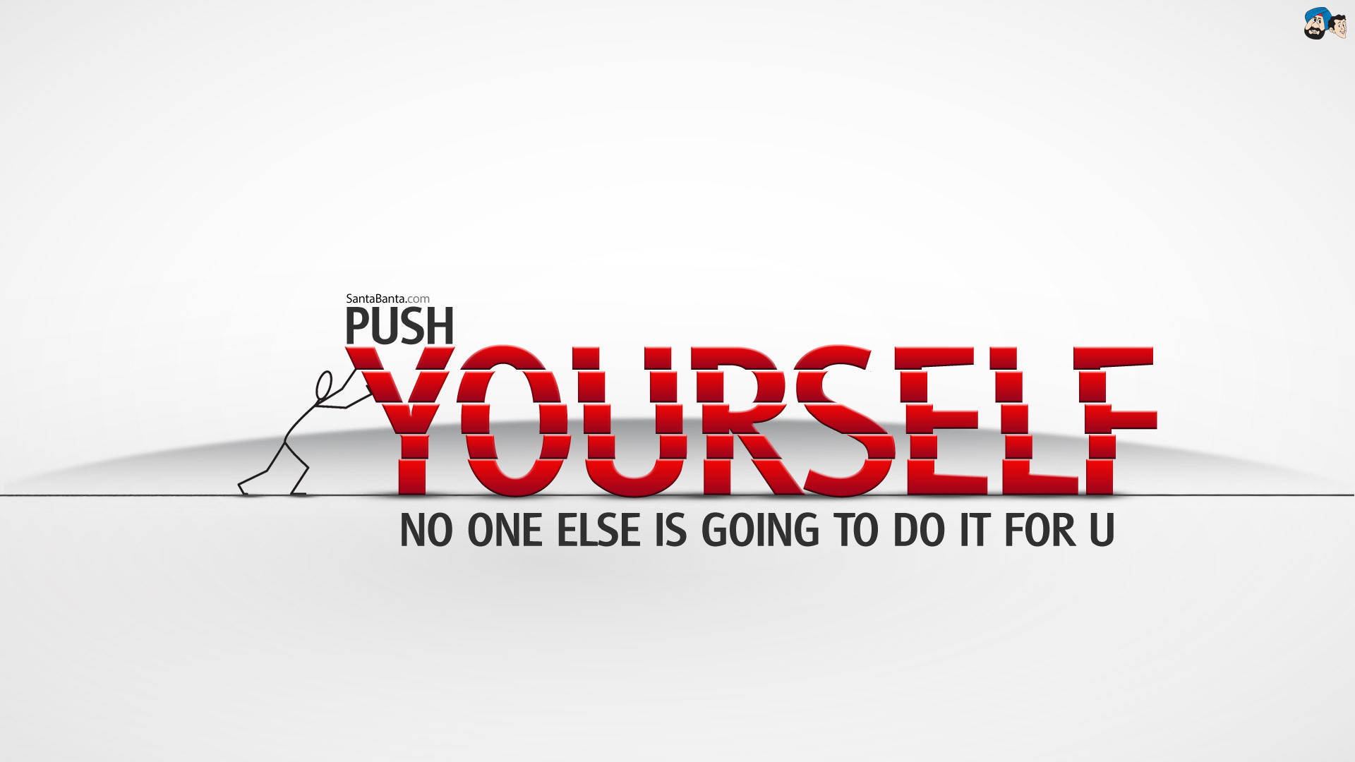 stick figure, YOURSELF, PUSH, Full HD Desktop Wallpaper