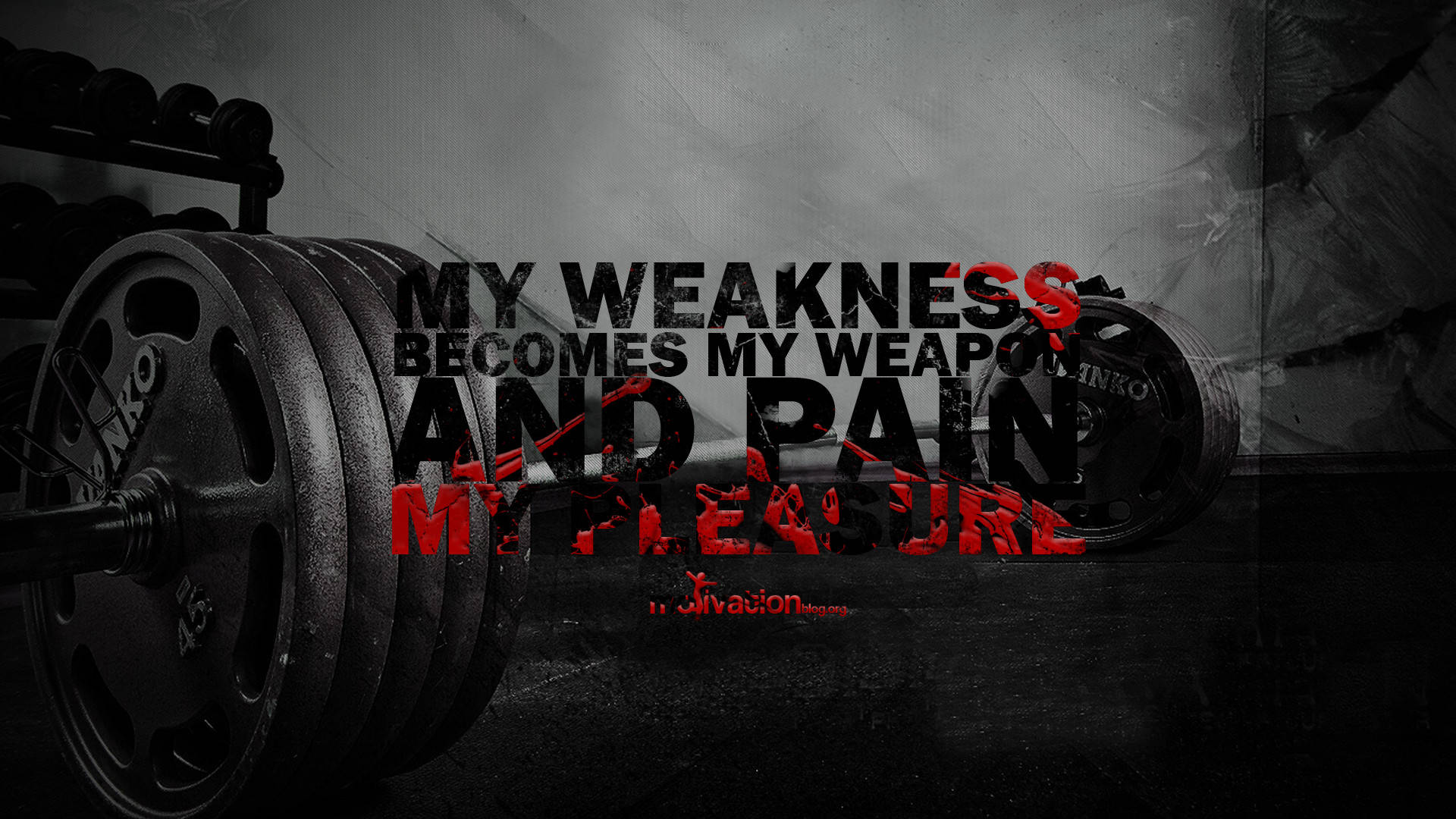 barbell, gritty gym, red and black text, Full HD Desktop Wallpaper