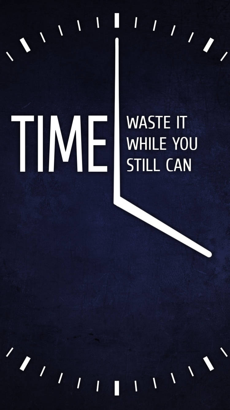 Time Clock, waste time while you still can, textured navy background, HD Phone Wallpaper