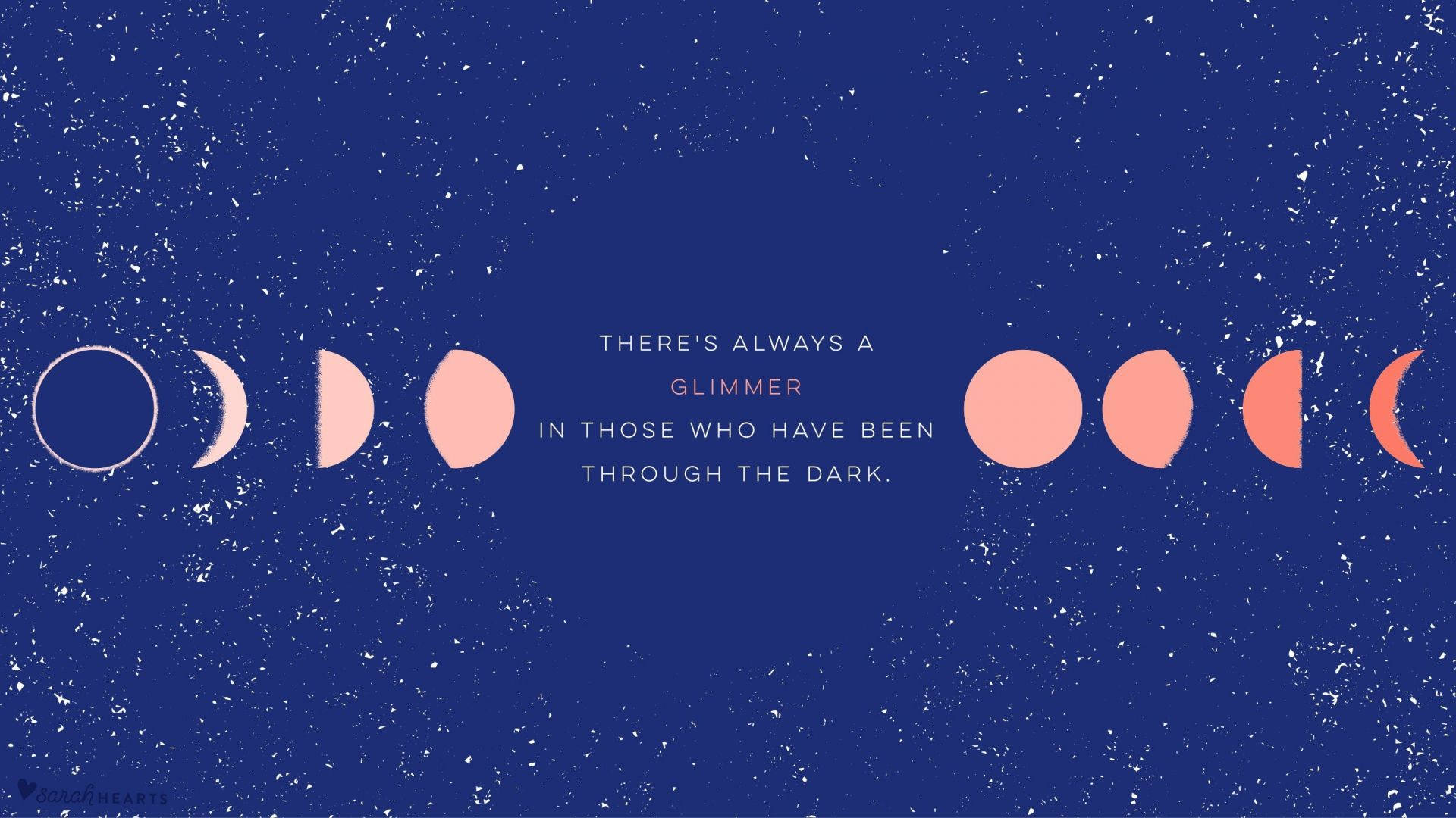 Glimmer, moon phases, soft peach, Full HD Desktop Wallpaper