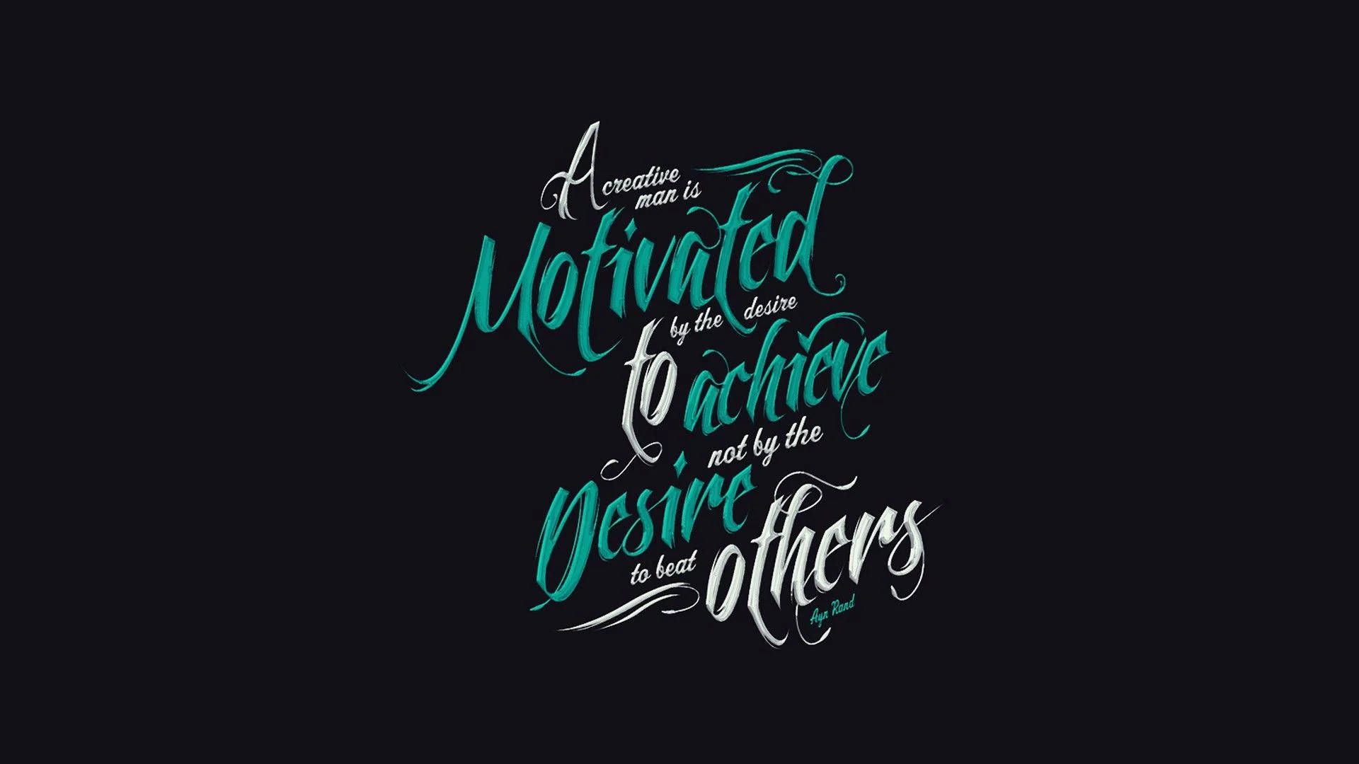 teal, white, calligraphic typography, Full HD Desktop Wallpaper