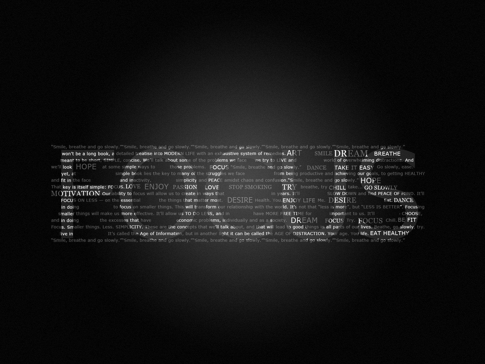 Inspirational Focus Black, glowing white, motivational words, HD Desktop Wallpaper