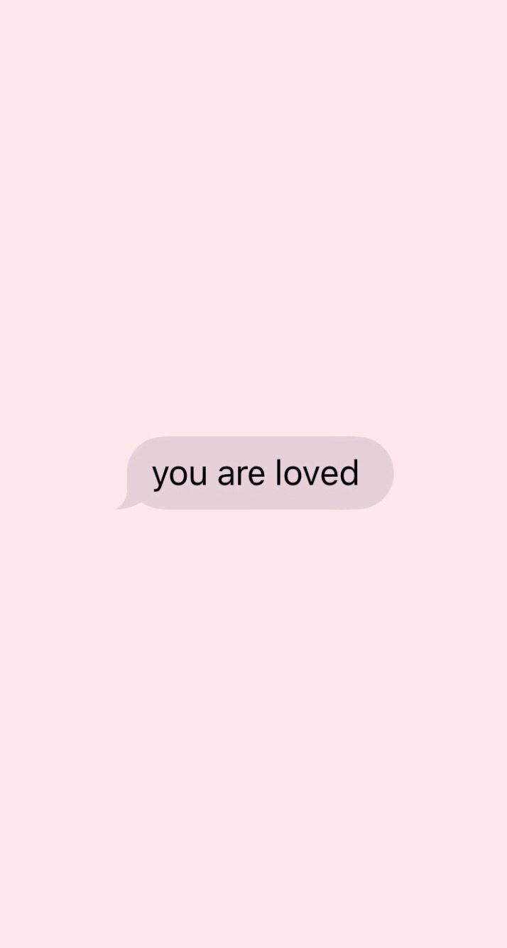 pastel pink, gray speech bubble, you are loved, HD Phone Wallpaper