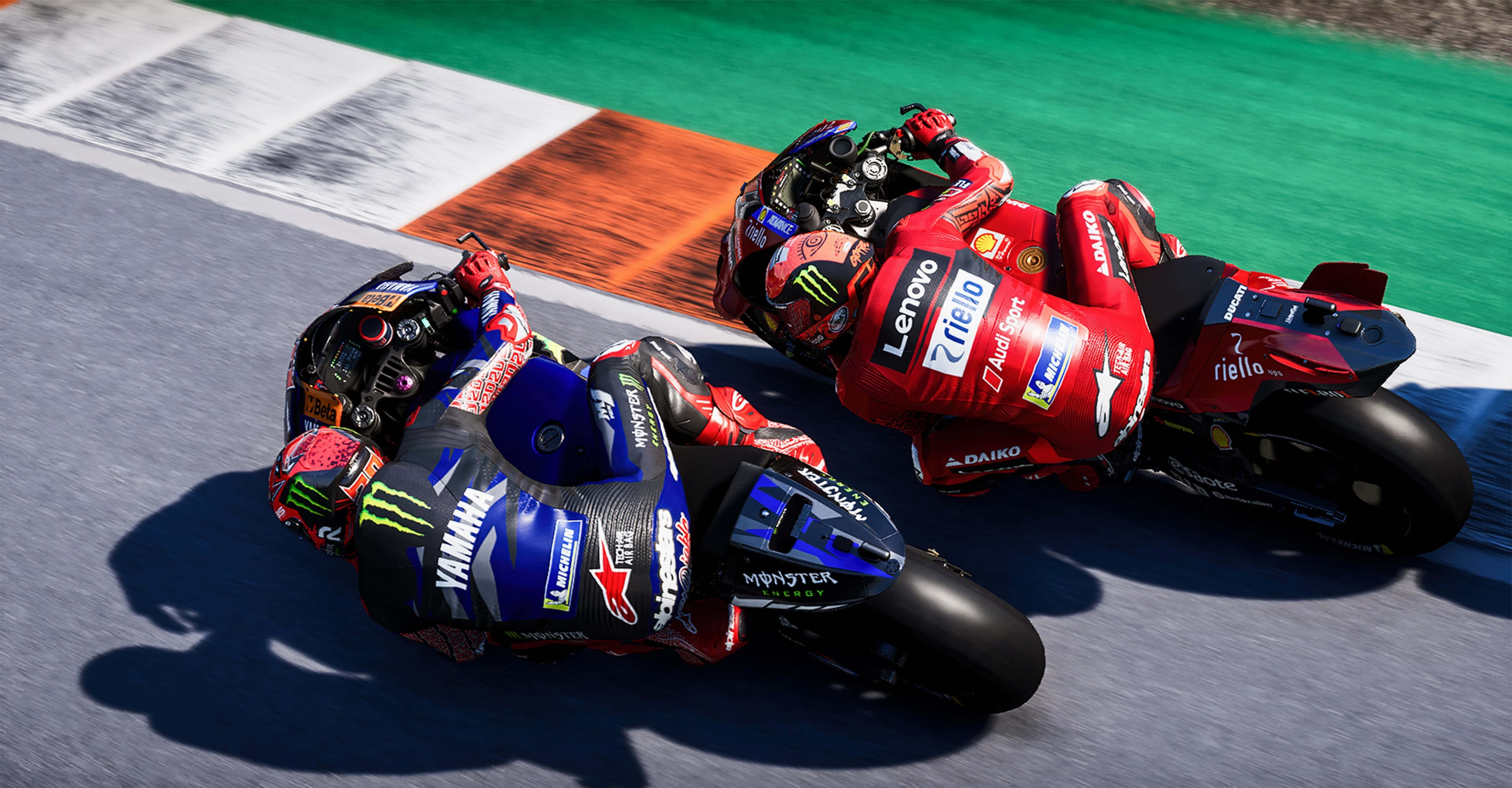 MotoGP, racetrack, sunlit, 4K Desktop Wallpaper