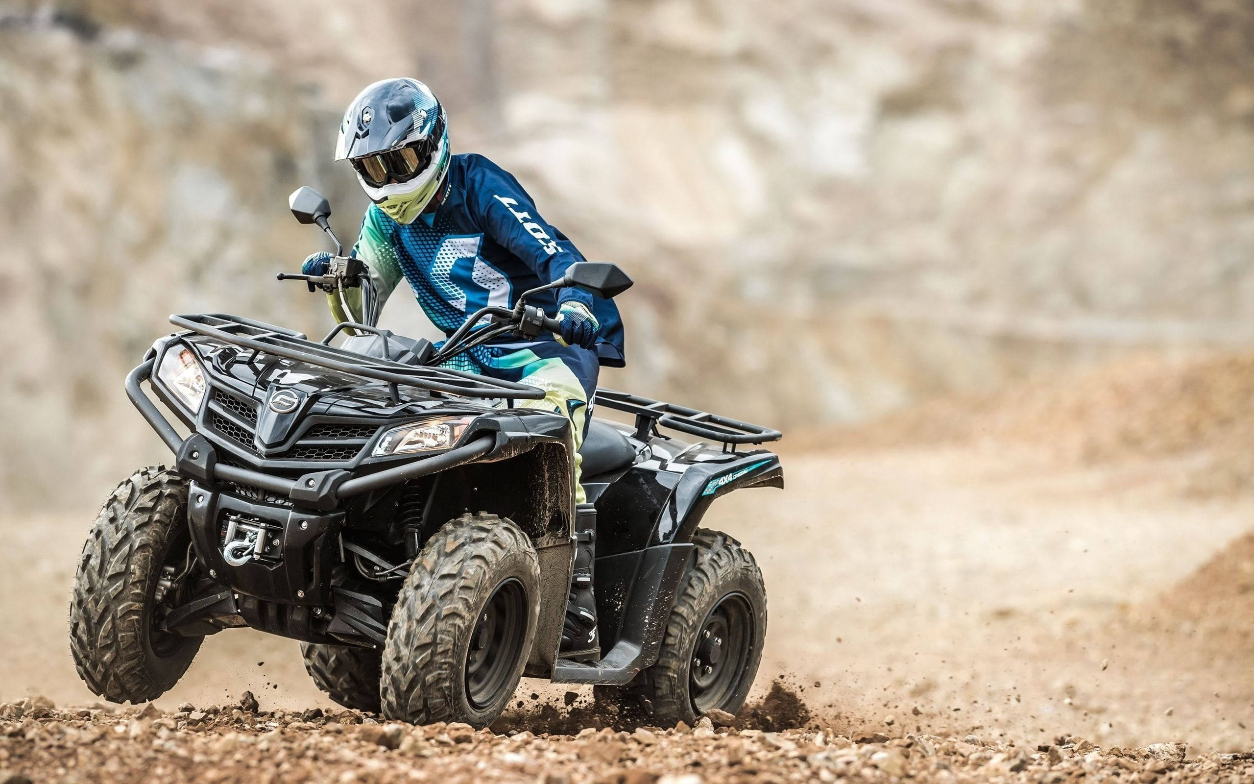 motocross, ATV, black, 2K Desktop Wallpaper