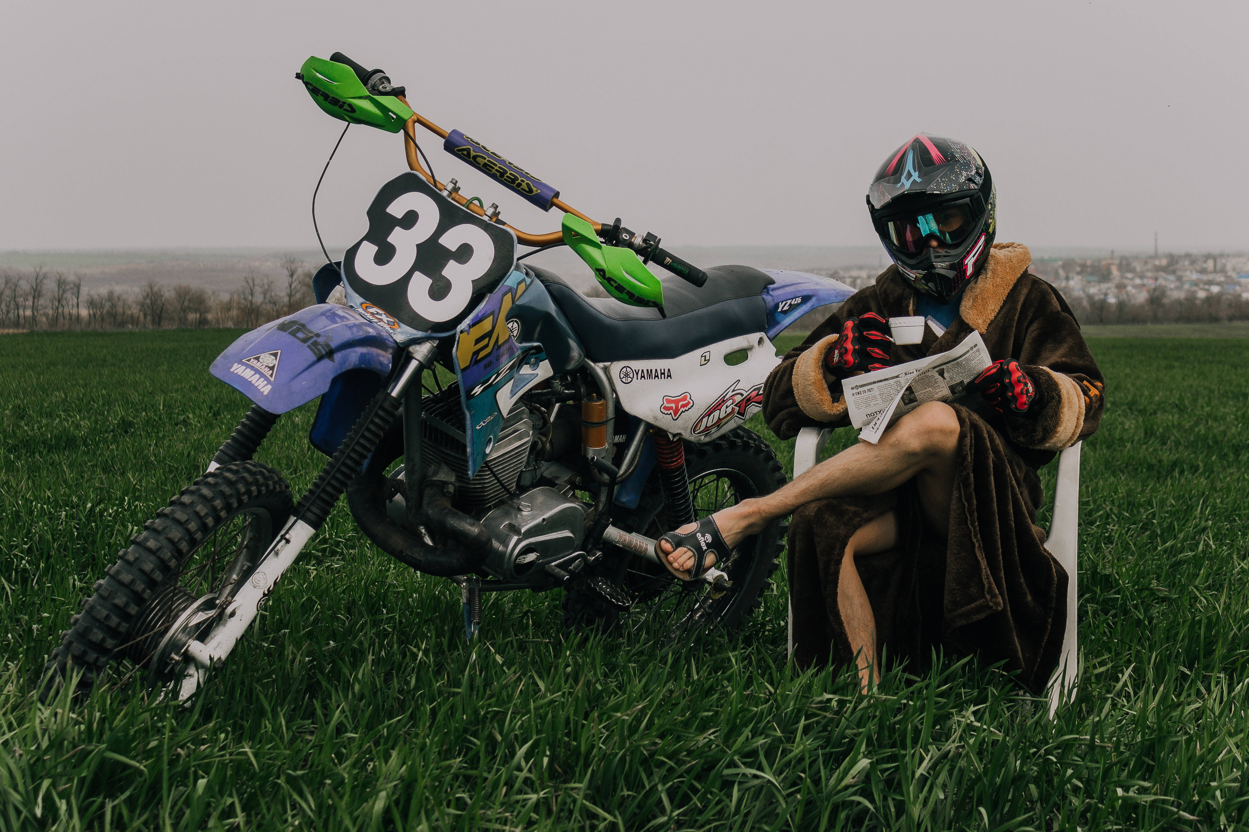 number 33 Yamaha bike, motocross rider, full gear, 5K Desktop Wallpaper