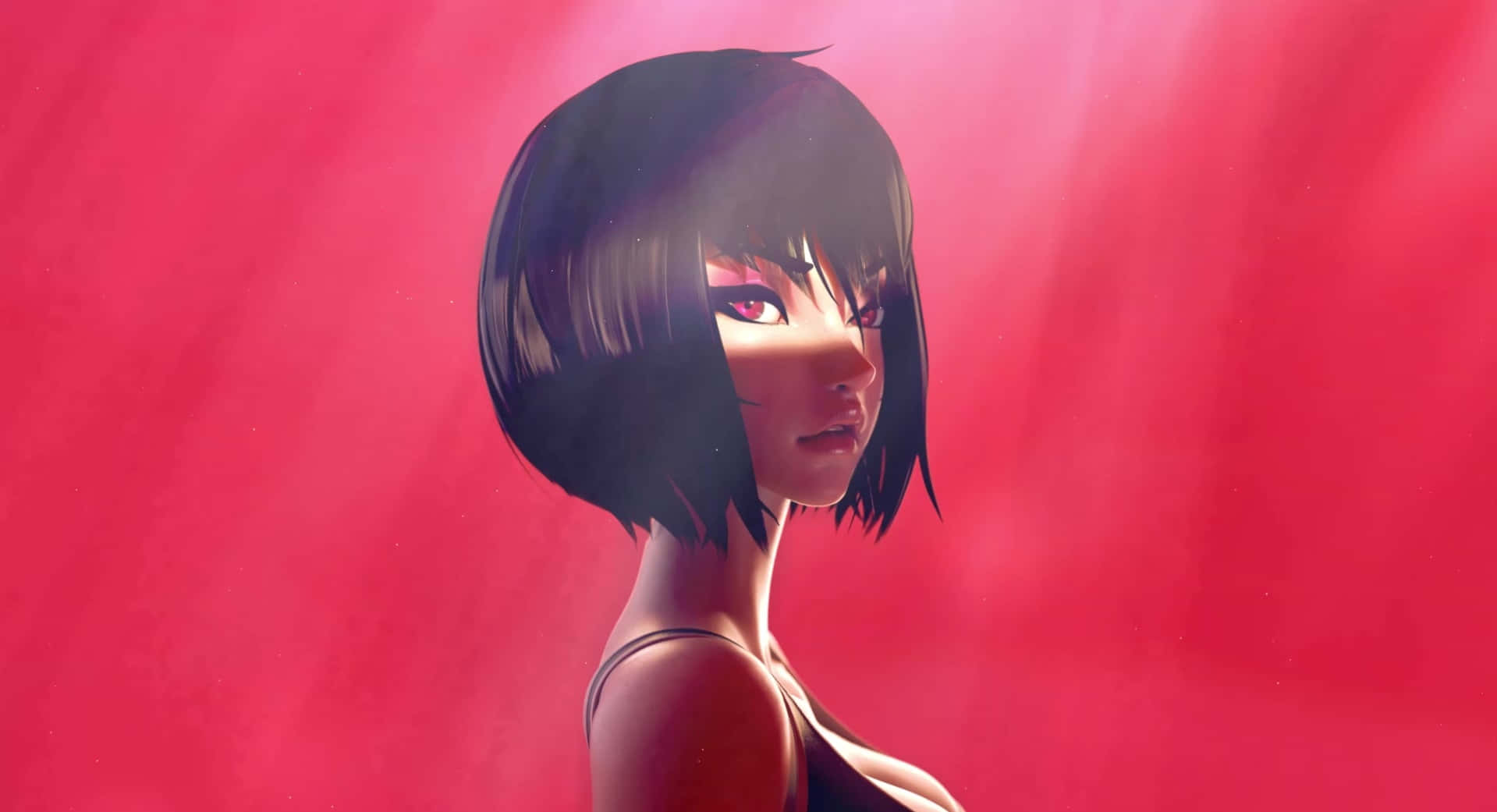 Motoko Kusanagi, short black hair, red eyes, HD Desktop Wallpaper