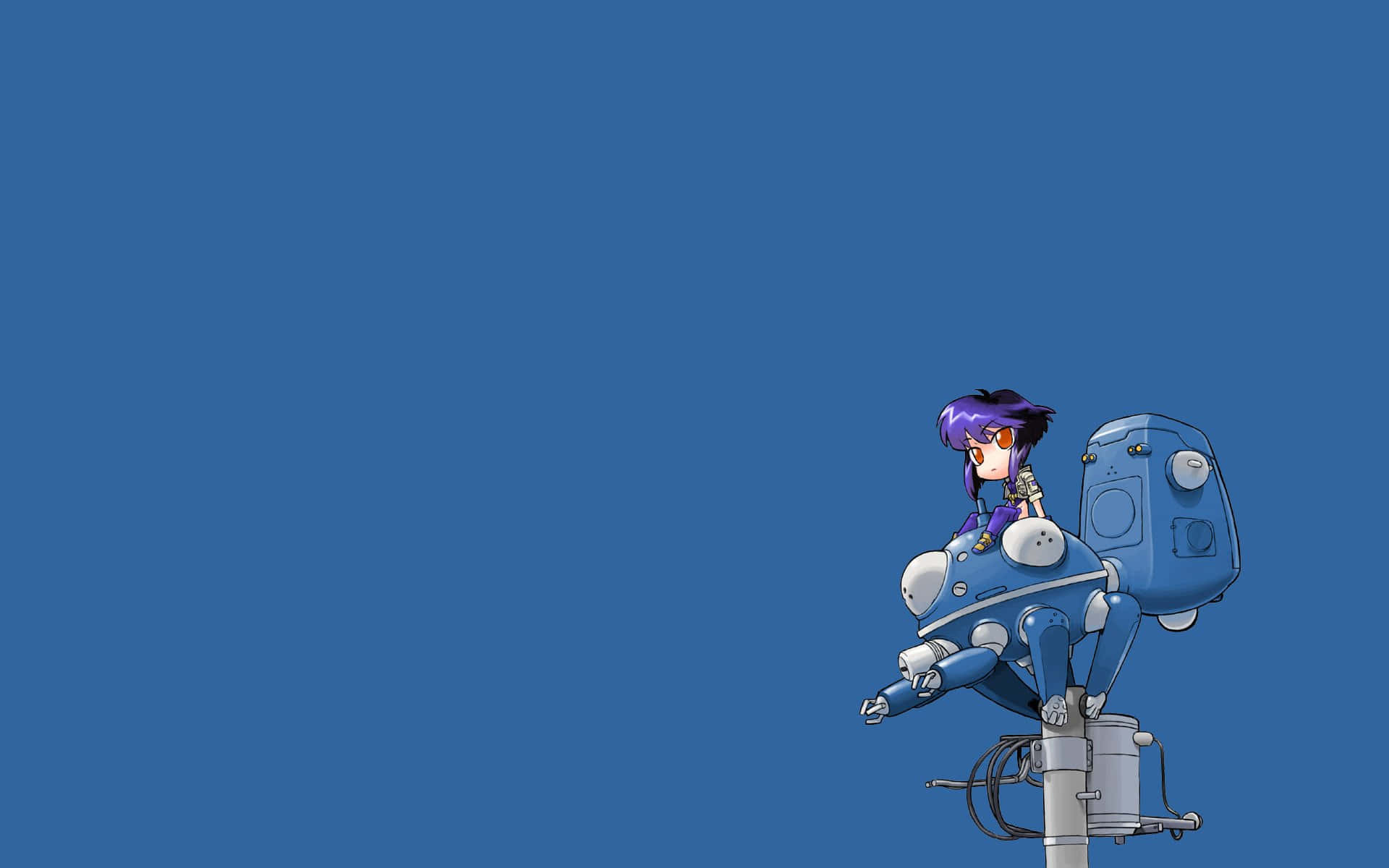 Motoko Kusanagi, purple-haired, anime girl, Full HD Desktop Wallpaper