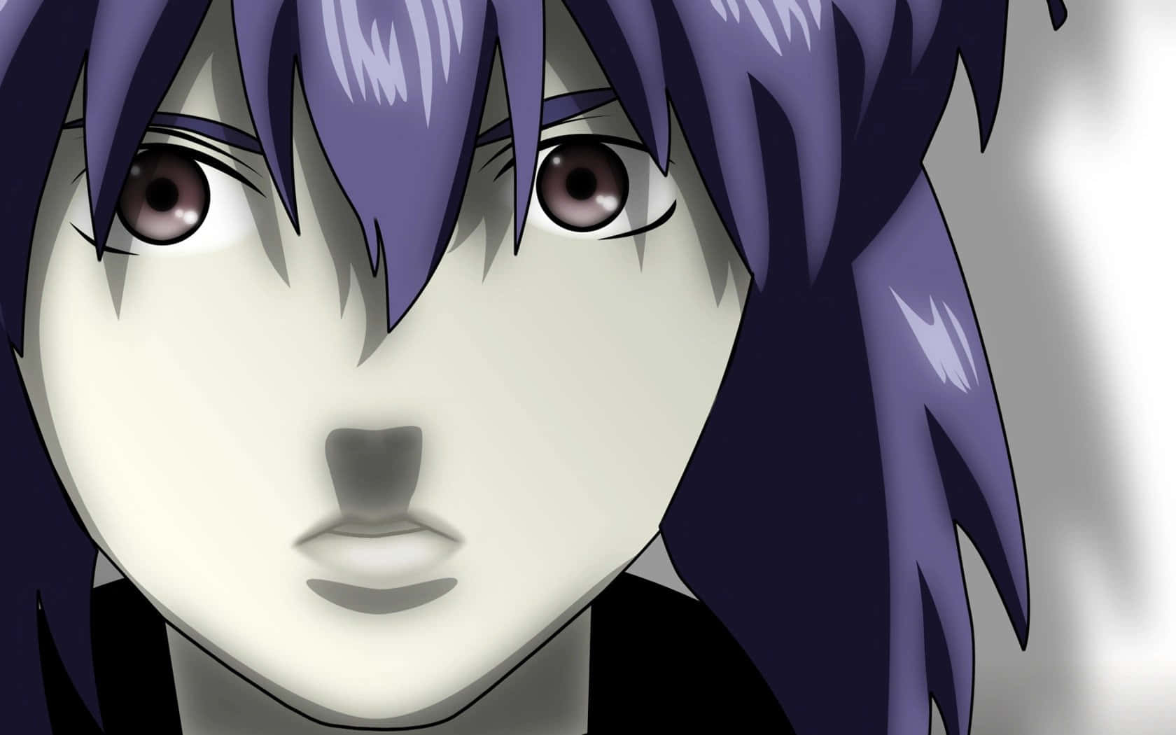 Motoko Kusanagi, purple hair, brown eyes, HD Desktop Wallpaper