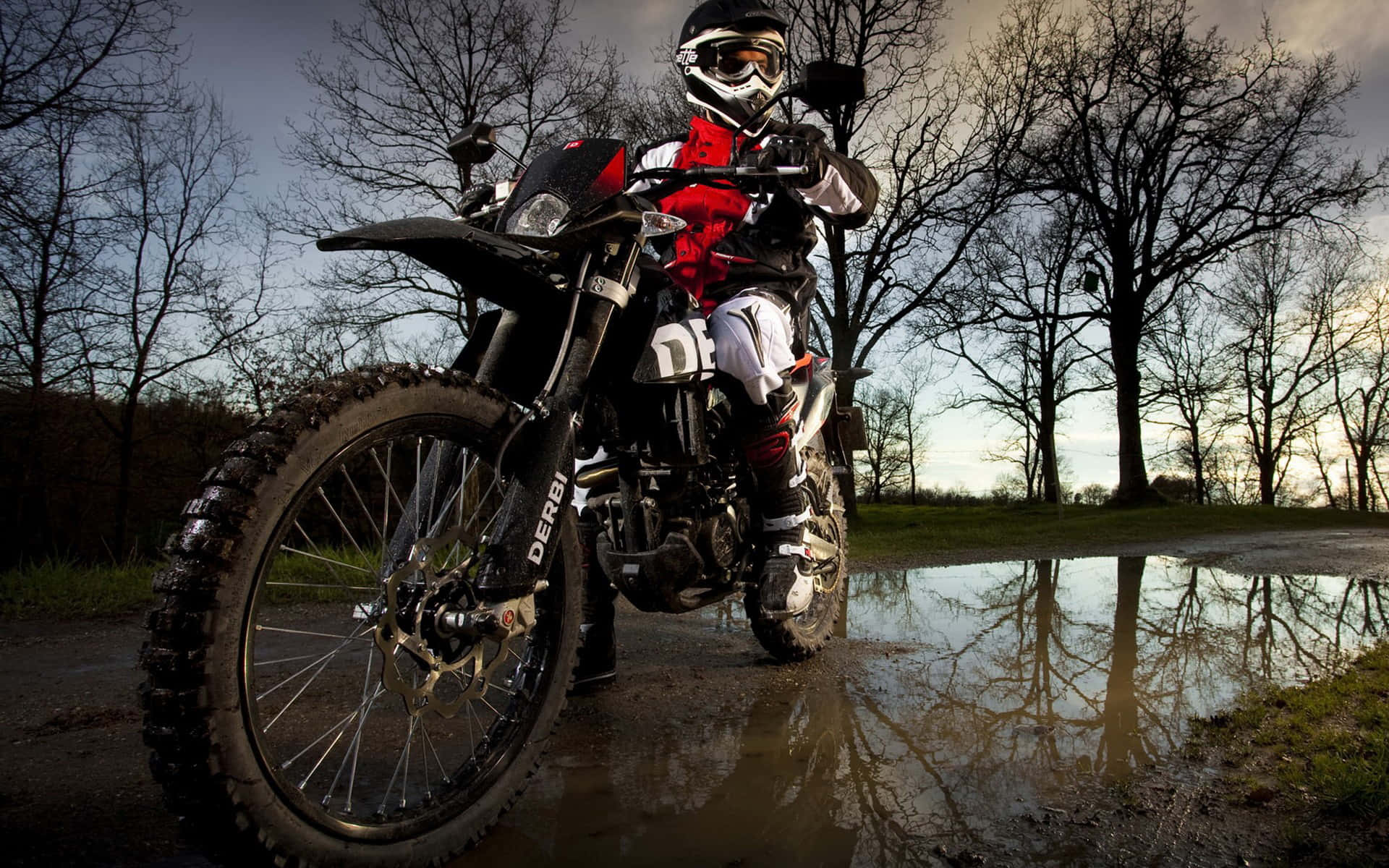 motocross rider, full gear, rugged dirt bike, Full HD Desktop Wallpaper