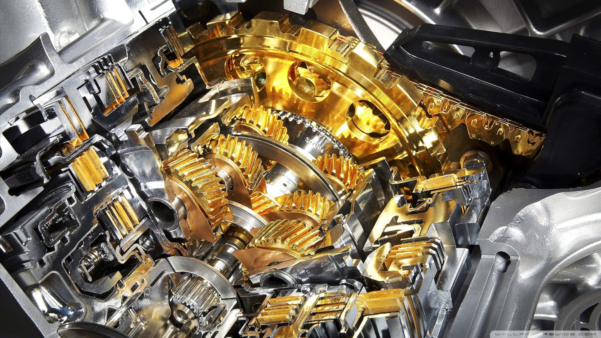 Motor, gray, gold, Full HD Desktop Wallpaper
