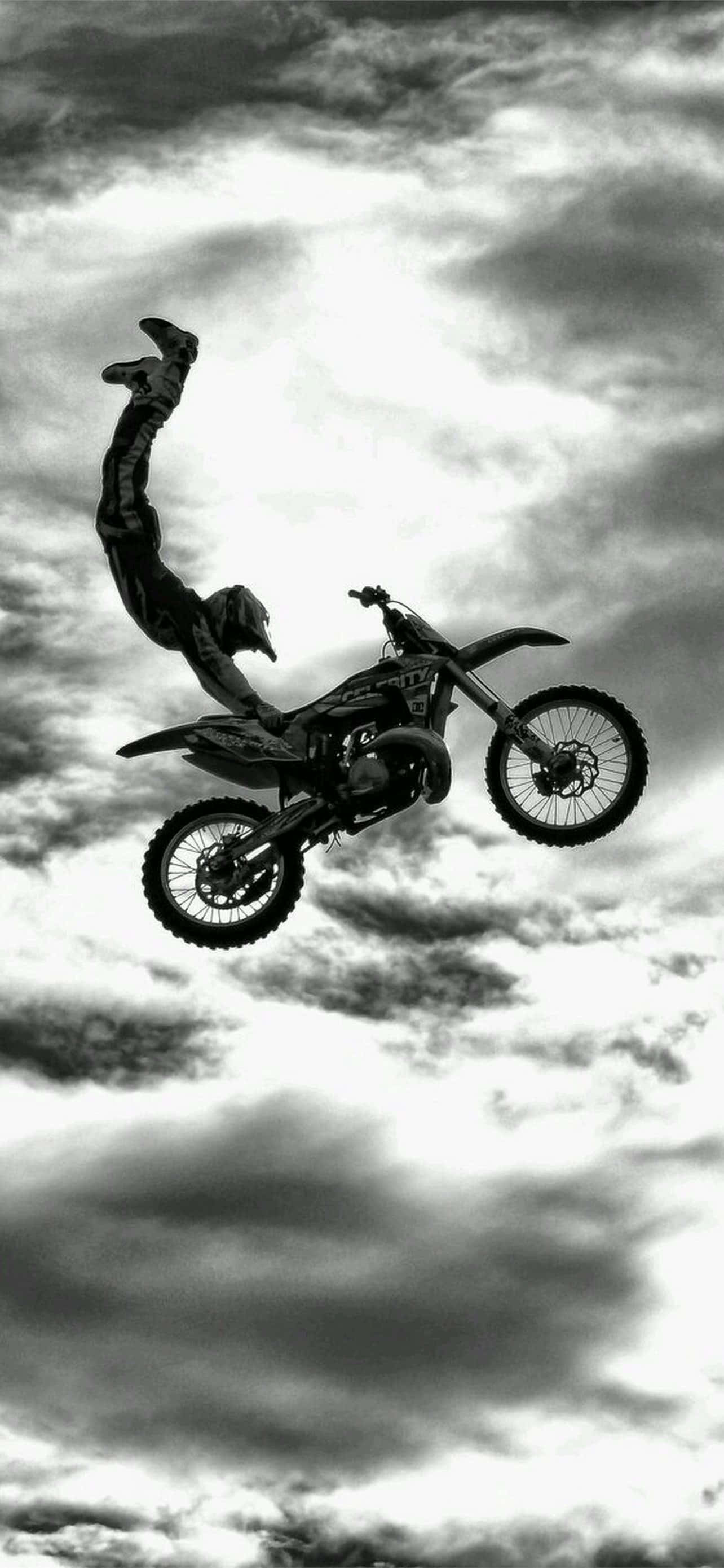 motocross rider, motorcycle, aerial backflip, 2K Phone Wallpaper
