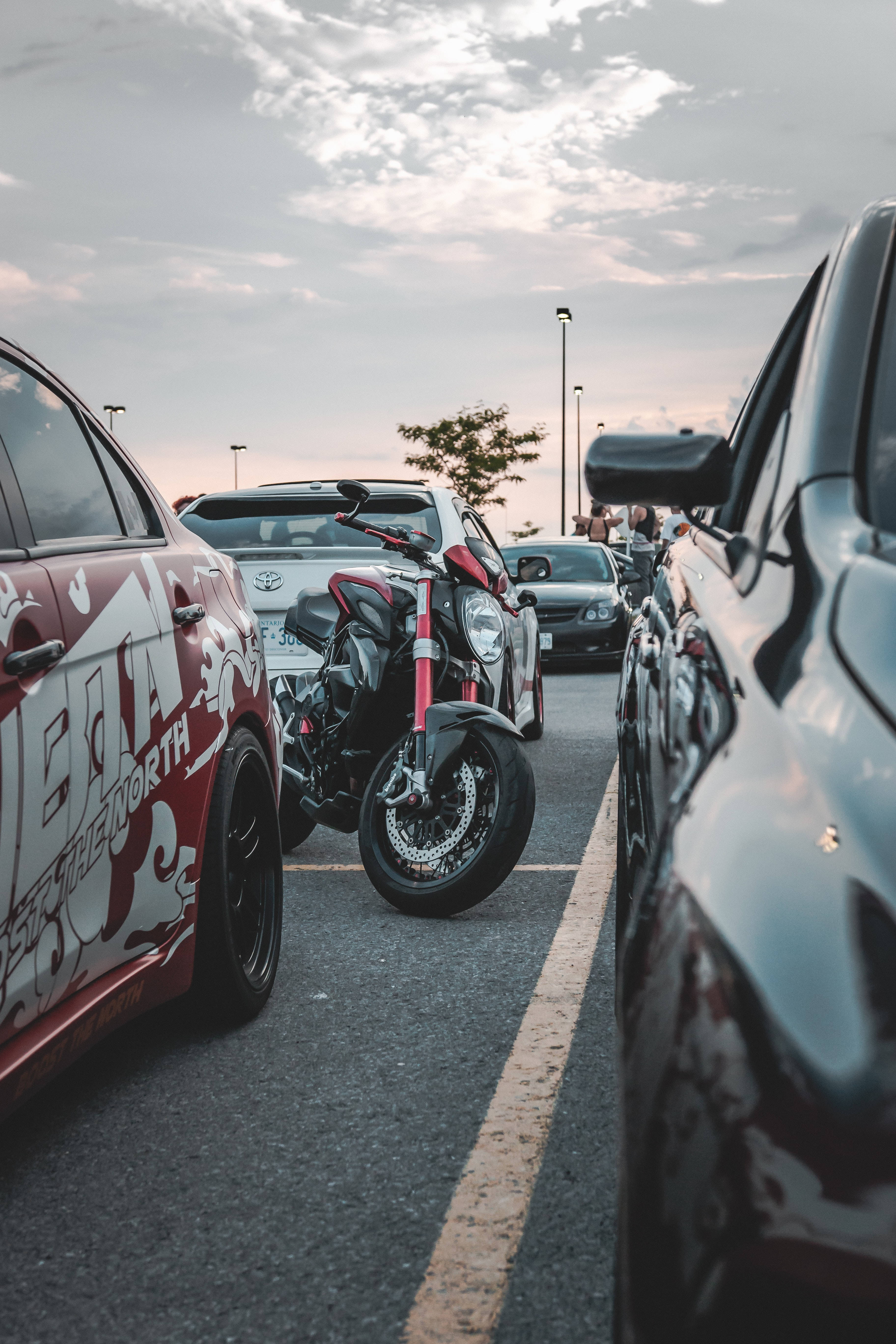 red, black, motorcycle, 5K Phone Wallpaper