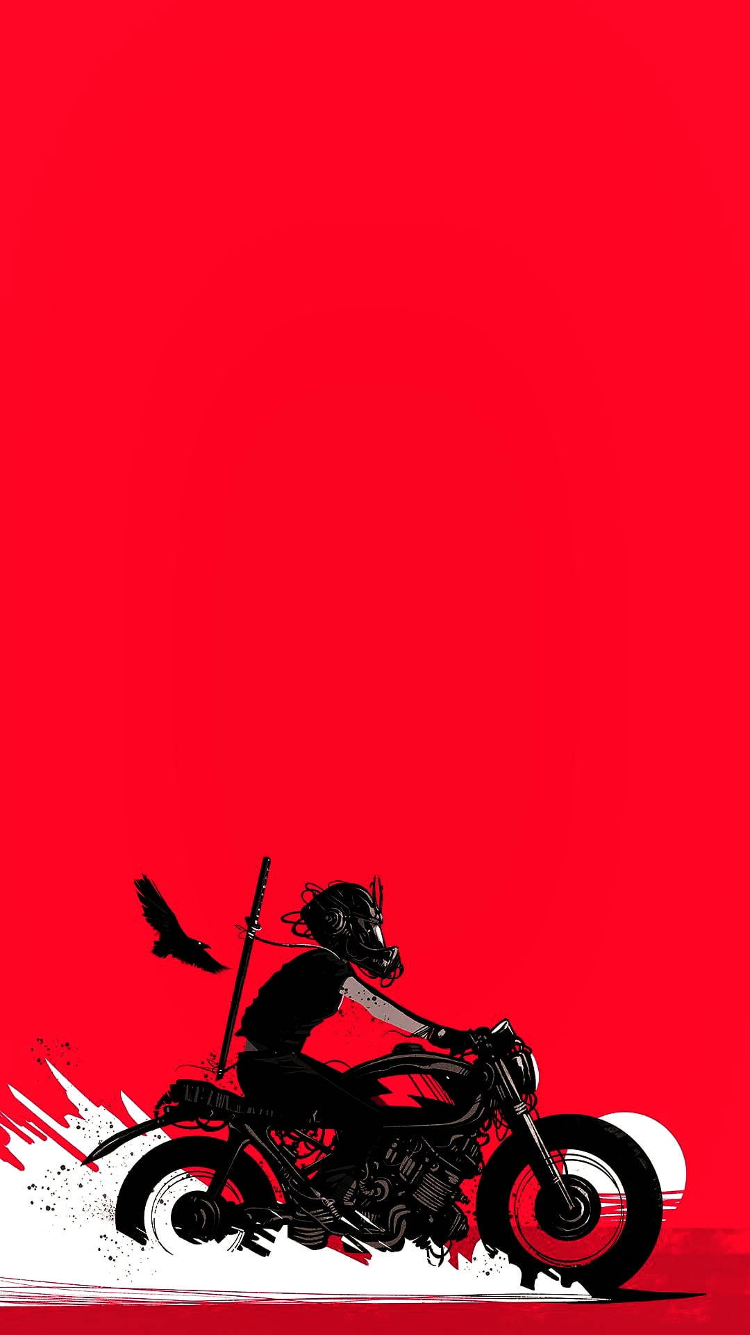 AMOLED, Android Red, motorcycle, Full HD Phone Wallpaper