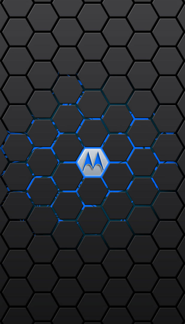 Motorola, blue, hexagonal grid pattern, SD Phone Wallpaper