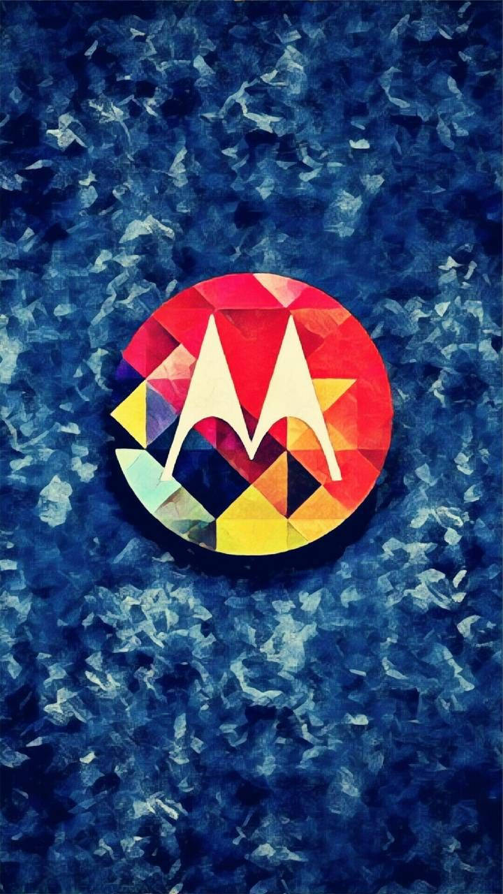 Motorola, blue art, red yellow and blue, HD Phone Wallpaper