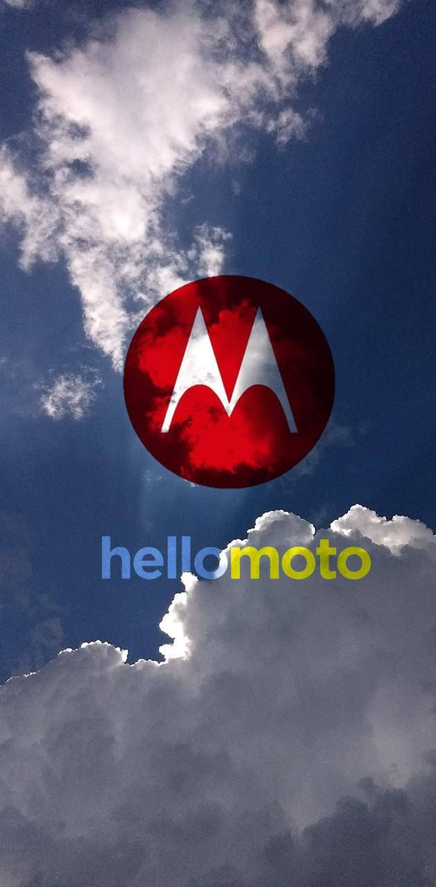 Motorola, red logo, sky, HD Phone Wallpaper