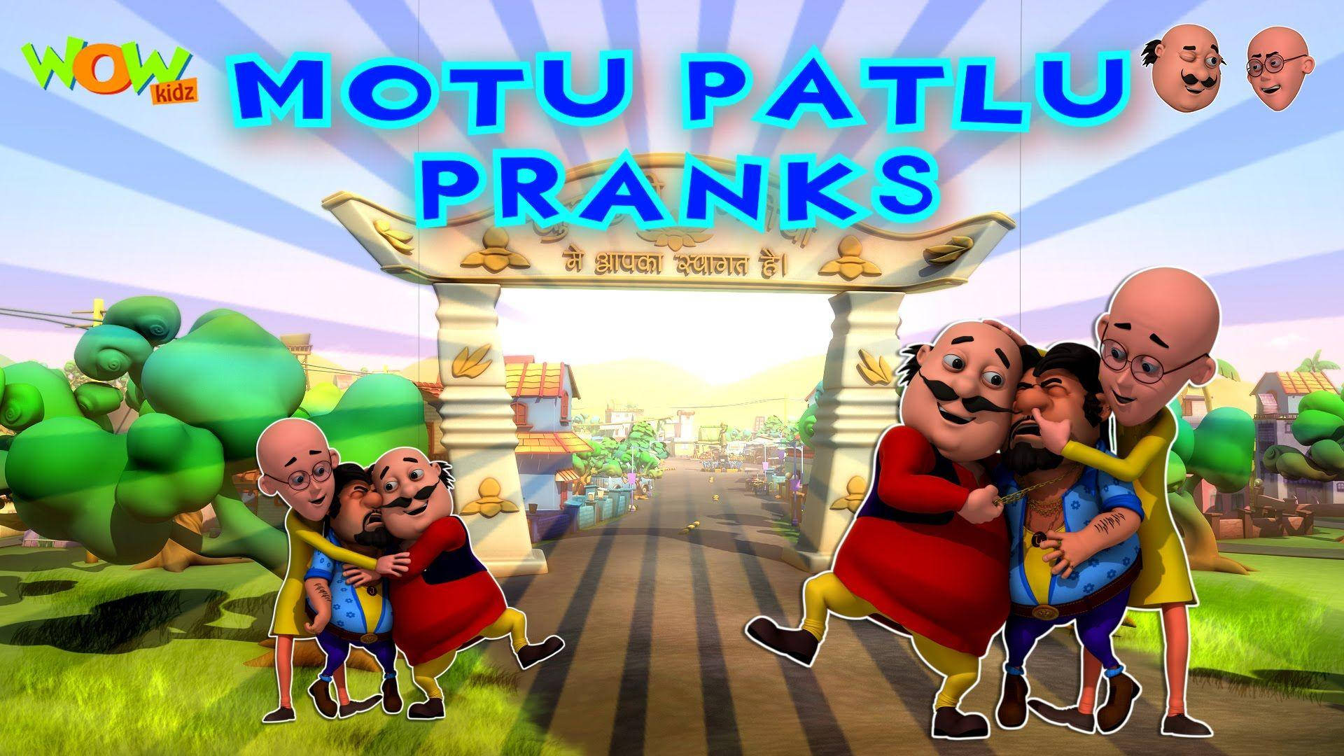 Motu Patlu, pranks, archway, Full HD Desktop Wallpaper