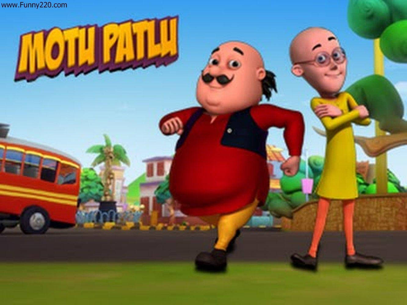Motu Patlu, cartoon characters, colorful animated town, HD Desktop Wallpaper