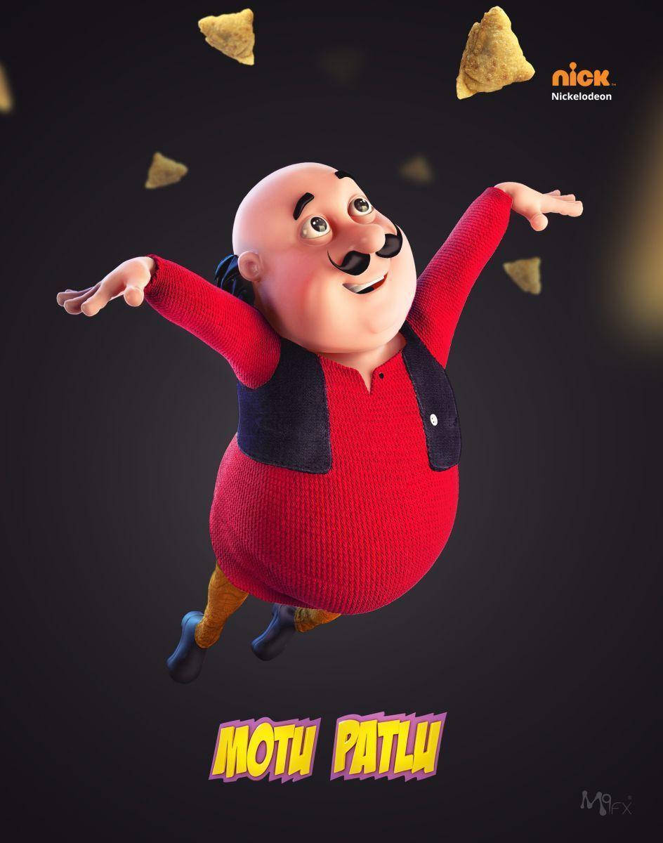 Motu Patlu, red sweater, tortilla chips, SD Phone Wallpaper