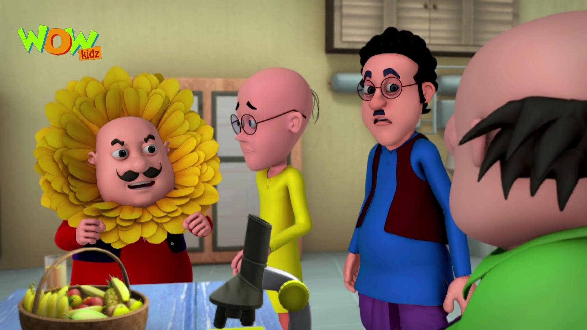 Motu Patlu, sunflower costume, kitchen, Full HD Desktop Wallpaper