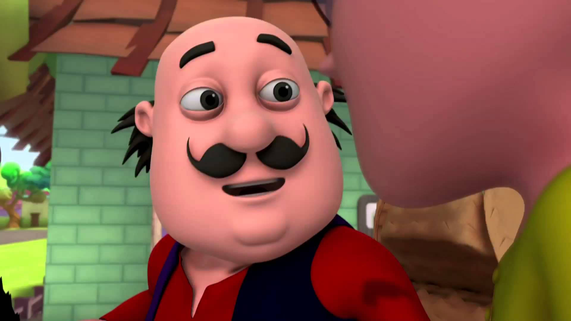 Motu Patlu, bald man, thick mustache, Full HD Desktop Wallpaper