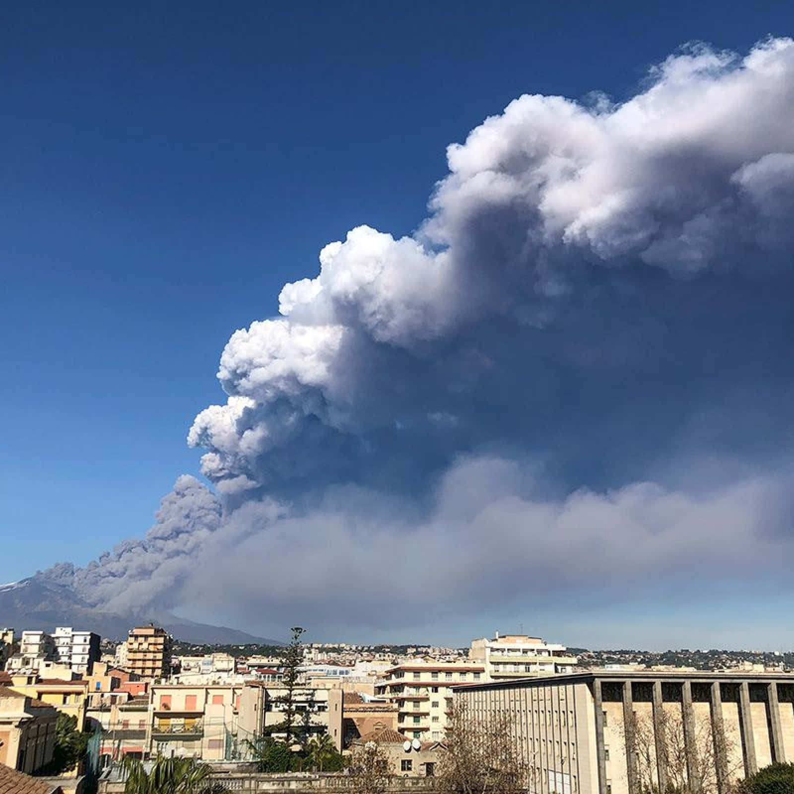 Mount Etna, ash, smoke, HD Desktop Wallpaper