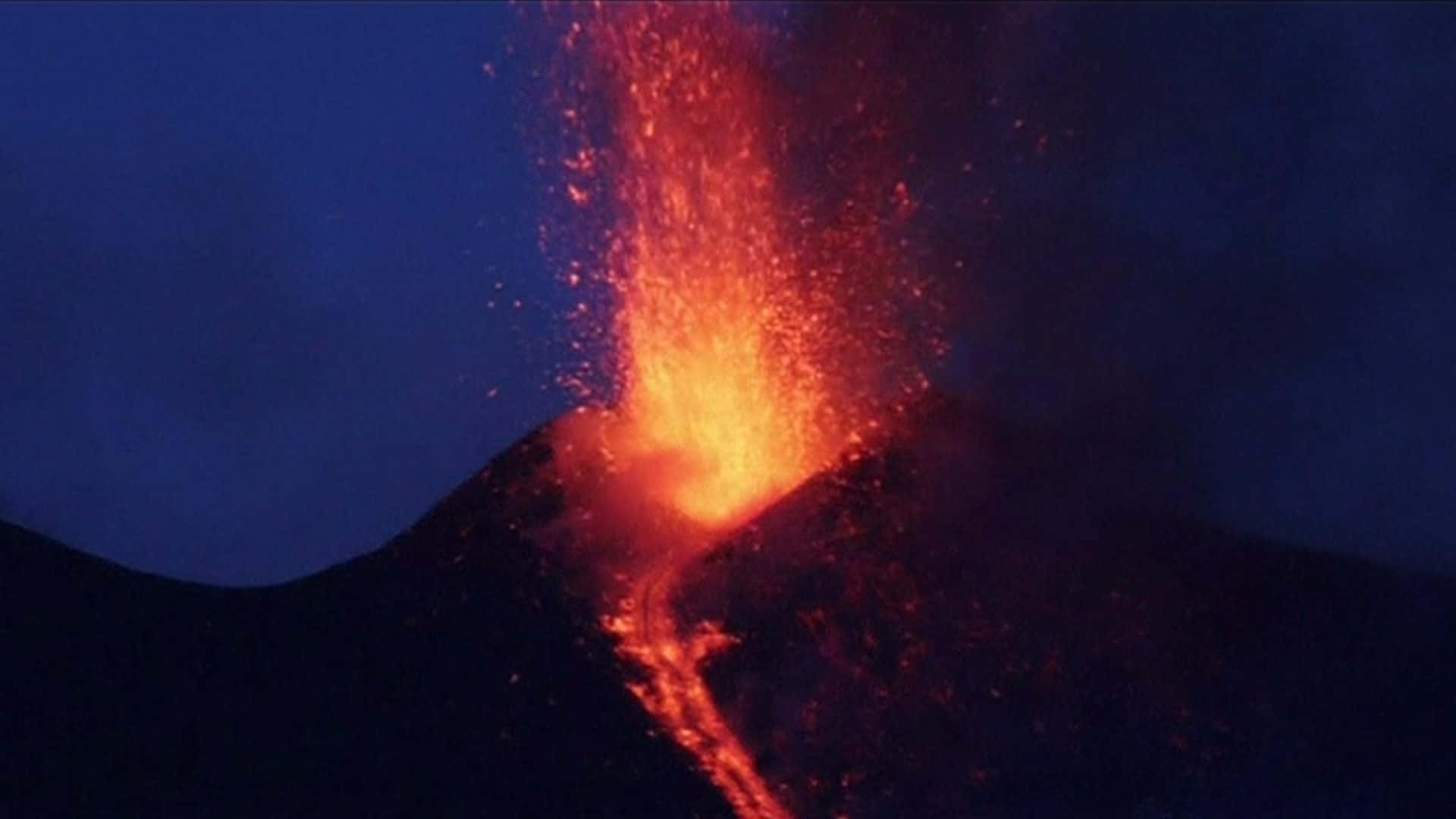 Mount Etna, volcano, night, Full HD Desktop Wallpaper