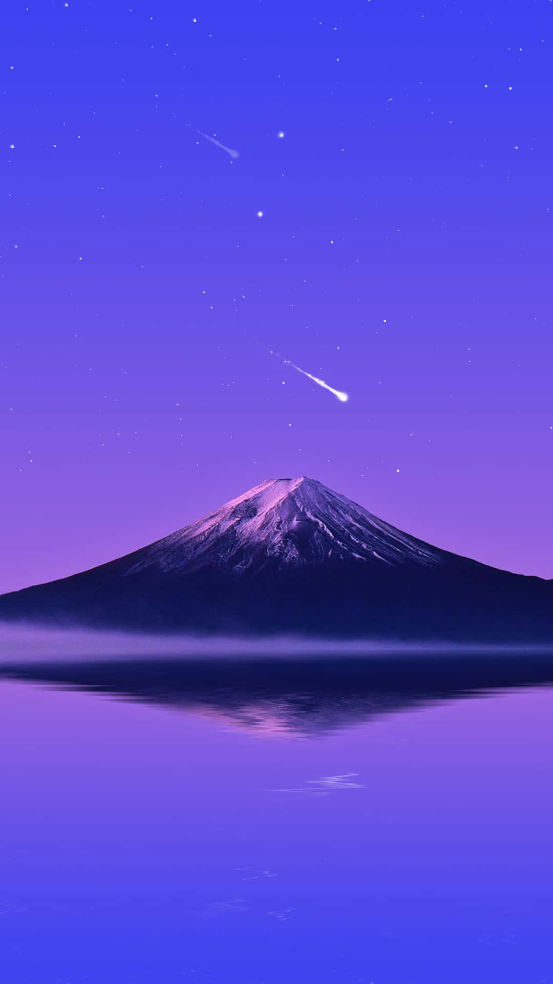 Mount Fuji, snow-capped, calm waters, Full HD Phone Wallpaper