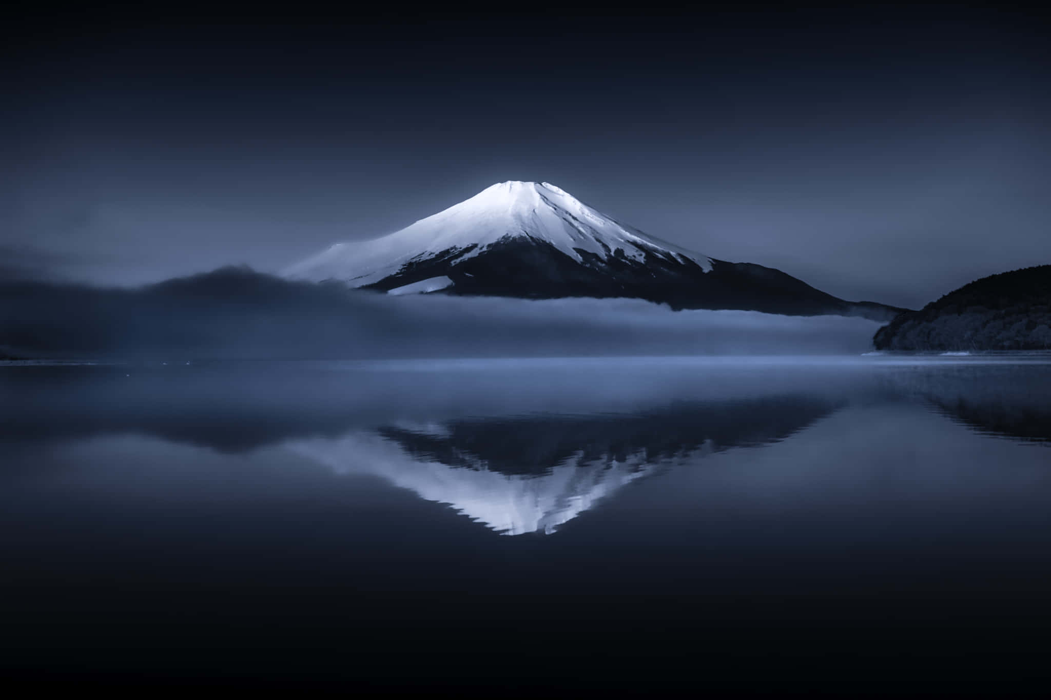 Mount Fuji, lake, snow-capped, Full HD Desktop Wallpaper