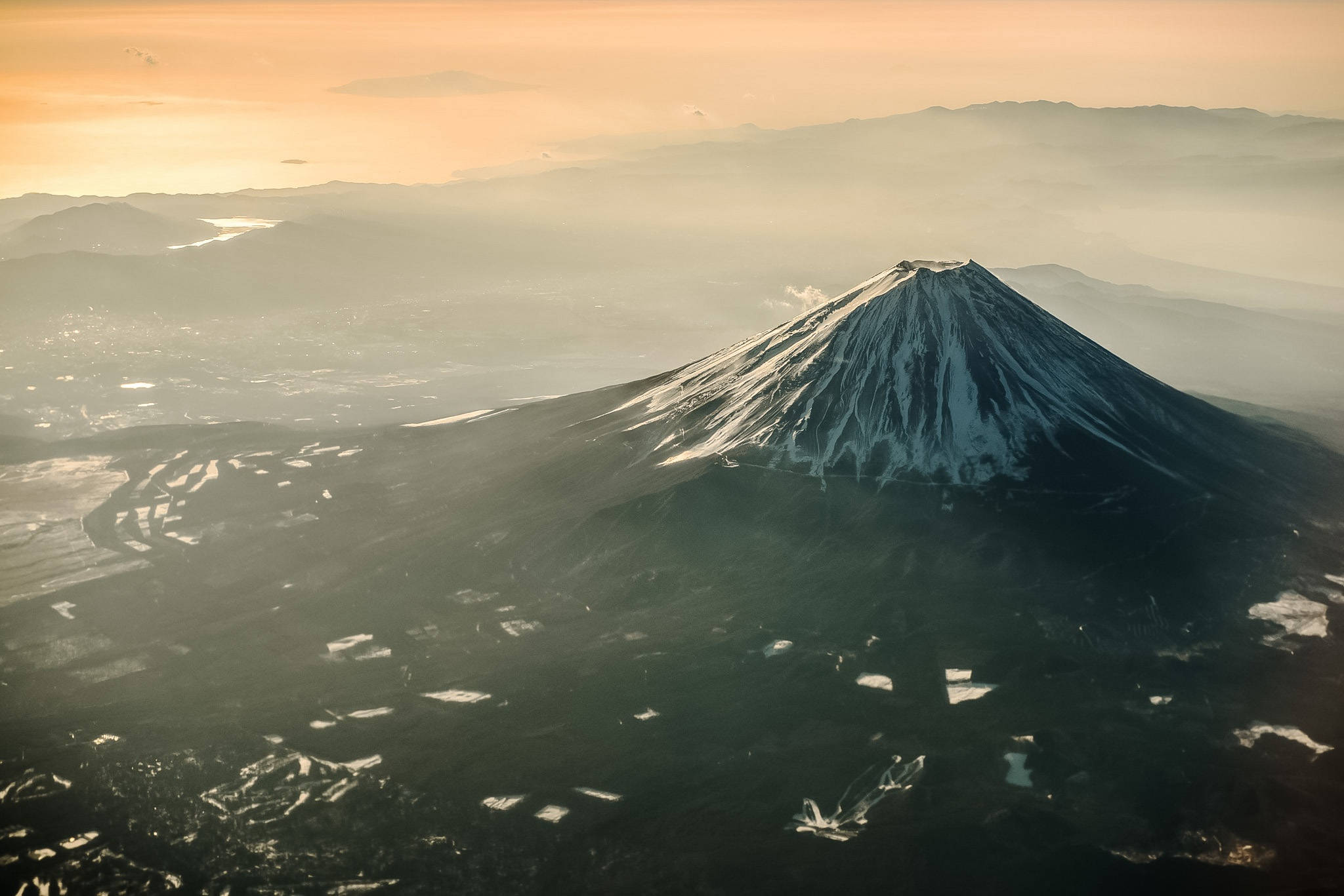 Mount Fuji, sunrise, snow-capped, Full HD Desktop Wallpaper
