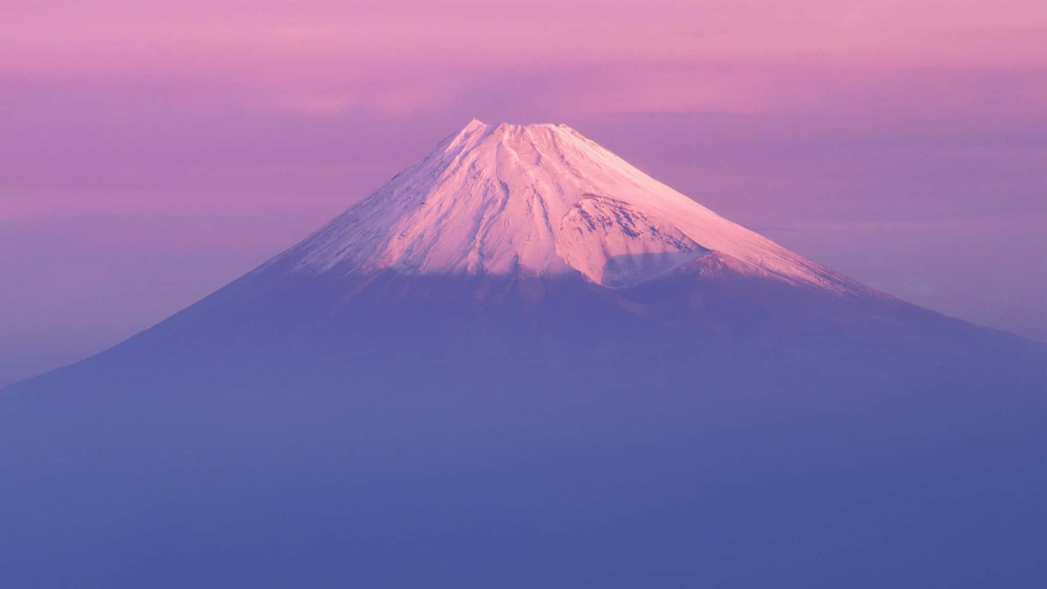 Mount Fuji, pastel pink, twilight sky, Full HD Desktop Wallpaper