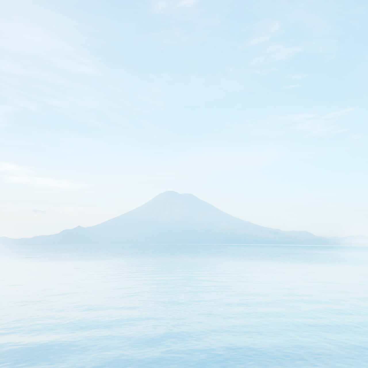 pastel blue aesthetic, Mount Fuji, calm waters, HD Desktop Wallpaper