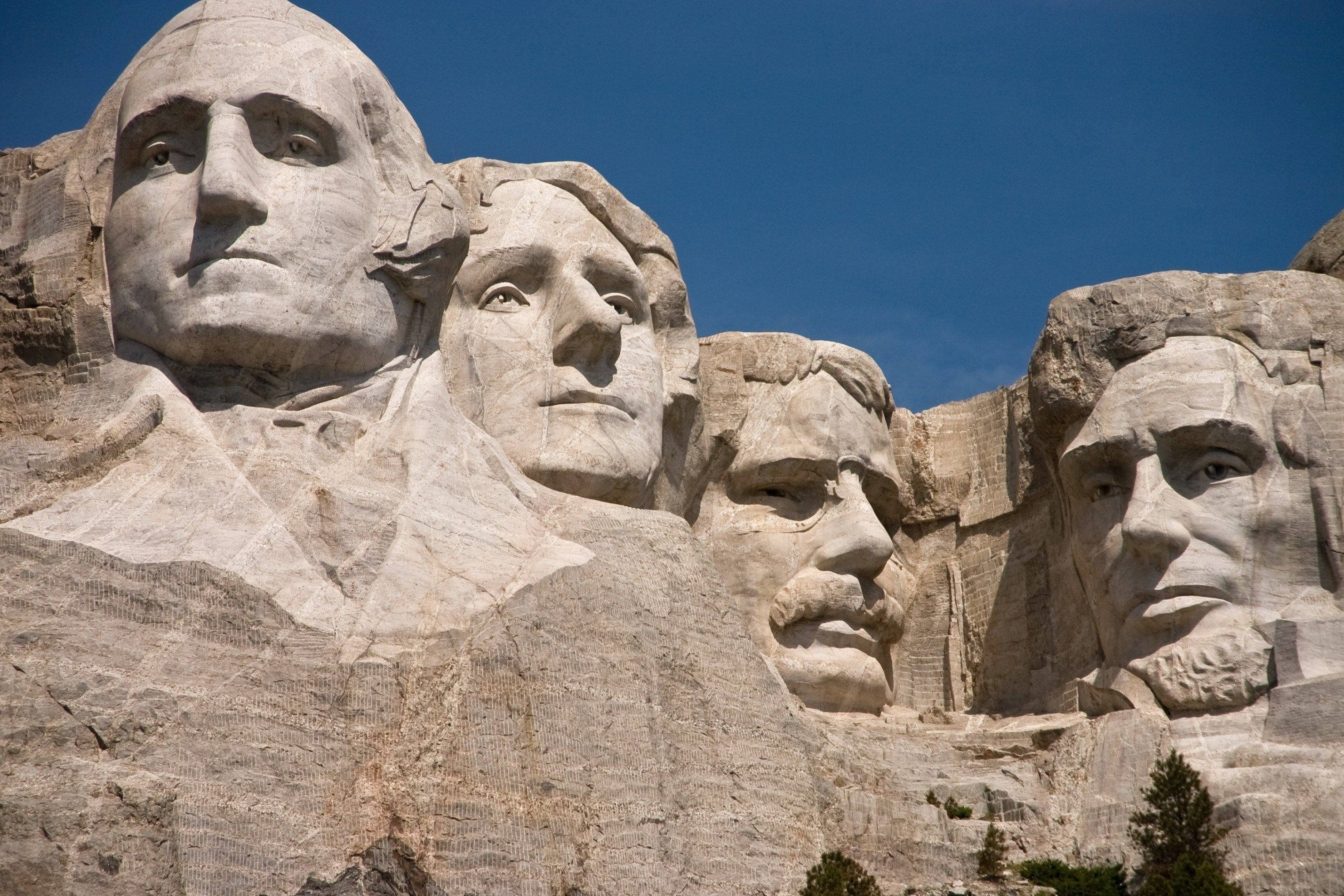 Mount Rushmore, four U.S. presidents, stone faces, 2K Desktop Wallpaper