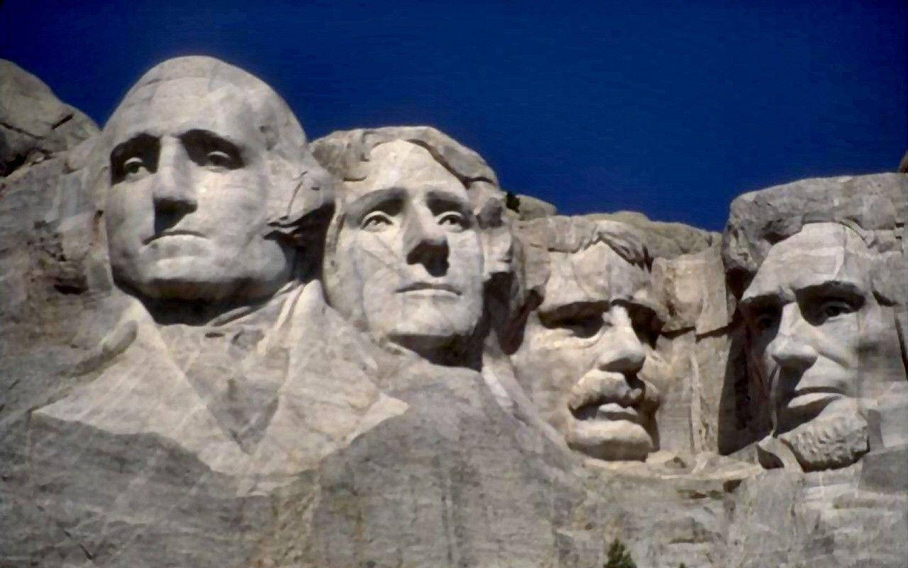 Mount Rushmore, deep blue sky, four U.S. presidents, HD Desktop Wallpaper