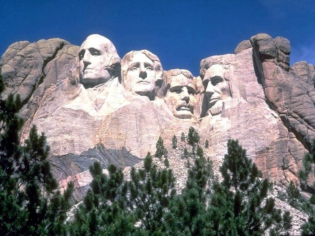 Mount Rushmore, glowing sculpture, four presidential faces, SD Desktop Wallpaper