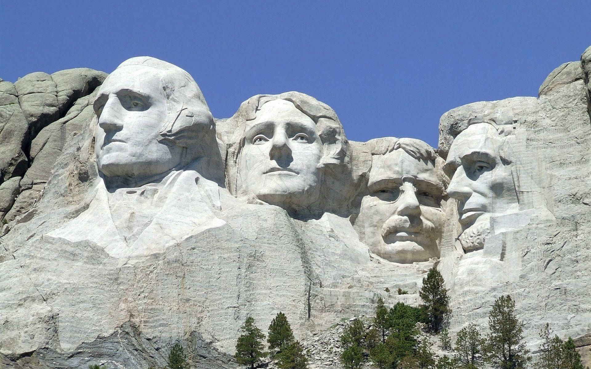 Mount Rushmore, four presidential faces, rocky cliff, Full HD Desktop Wallpaper