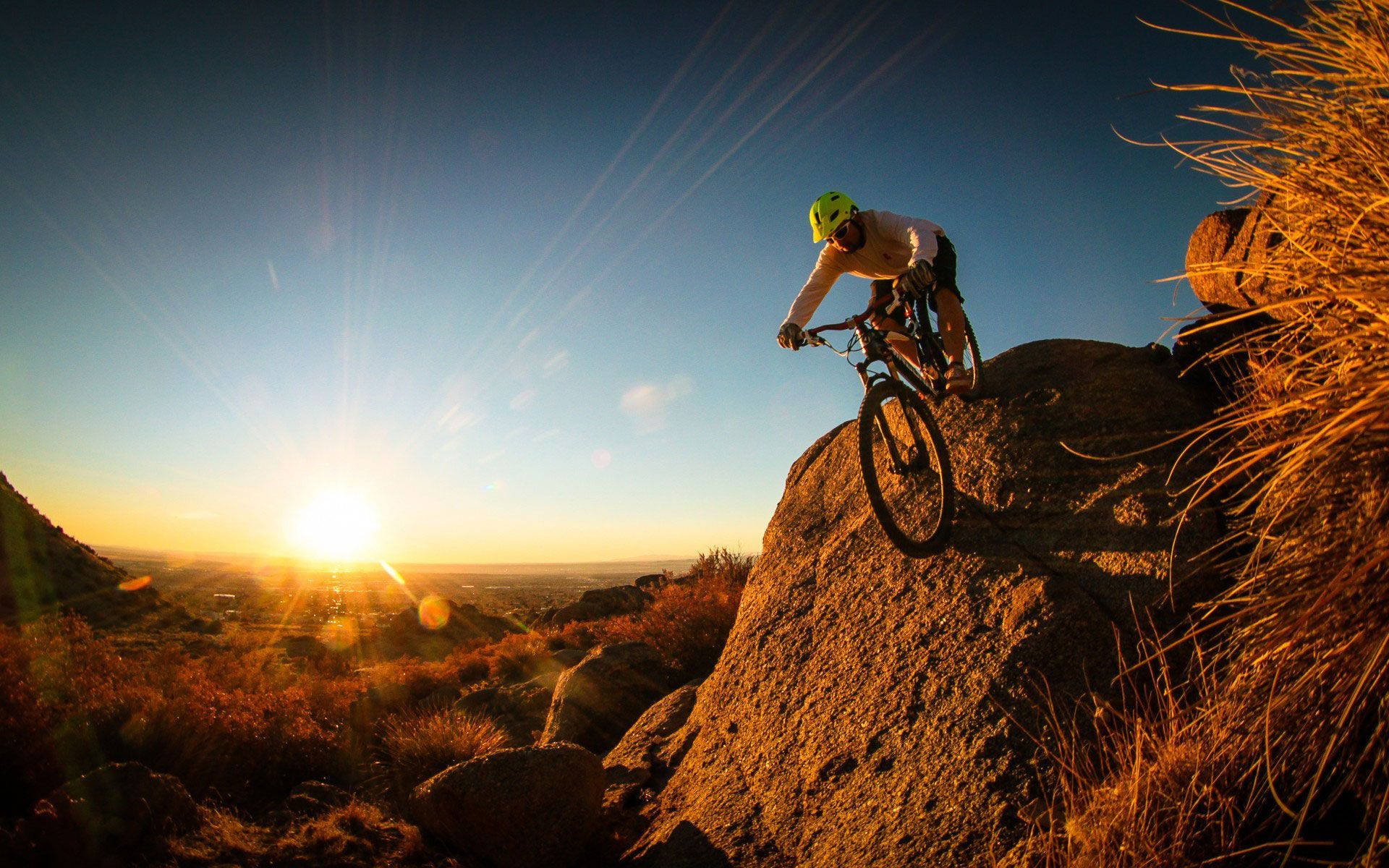 Soil Boulder, mtb ride stunt, rocky trail, Full HD Desktop Wallpaper